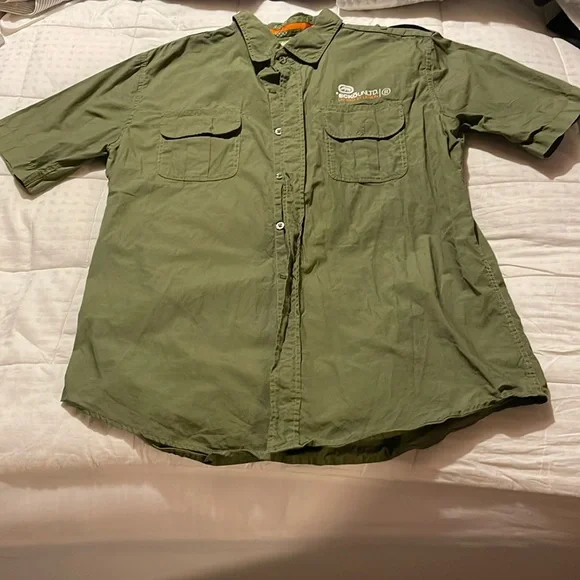 Echo | Shirts | Echo Unlimited Army Green Mens Size Large Button Up Short  Sleeve Shirt Like New | Poshmark